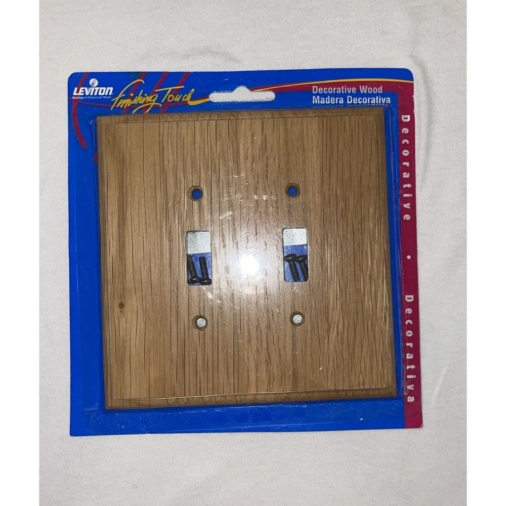 Leviton Decorative Wooden 2-Gang‎ Switchplate Cover (L00-89209-OAK)